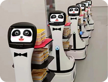 Load image into Gallery viewer, Panda restaurant food delivery robot by Alpha Robotics — Cuisine Restaurant