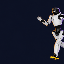 AGIBOT X2 Ultra Humanoid Robot with decorative Halloween background and edge lighting.