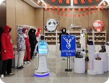 Load image into Gallery viewer, Amy large-screen reception robot — in a retail store
