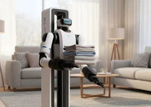 Load image into Gallery viewer, Alphabot G1 wheeled humanoid robot in a household setting
