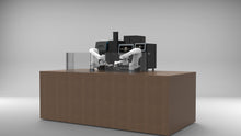 Load image into Gallery viewer, The Useabot Dual-Arm Robotic Coffee Station by Elite Robots (Enclosed Type or Open-Style Workbench) automates self-service coffee prep with two robotic arms, advanced equipment, and safety barriers, blending efficiency with modern design.
