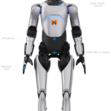 AGIBOT A2 Ultra Full-Size Humanoid Robot with decorative Halloween styling. Costume not included.
