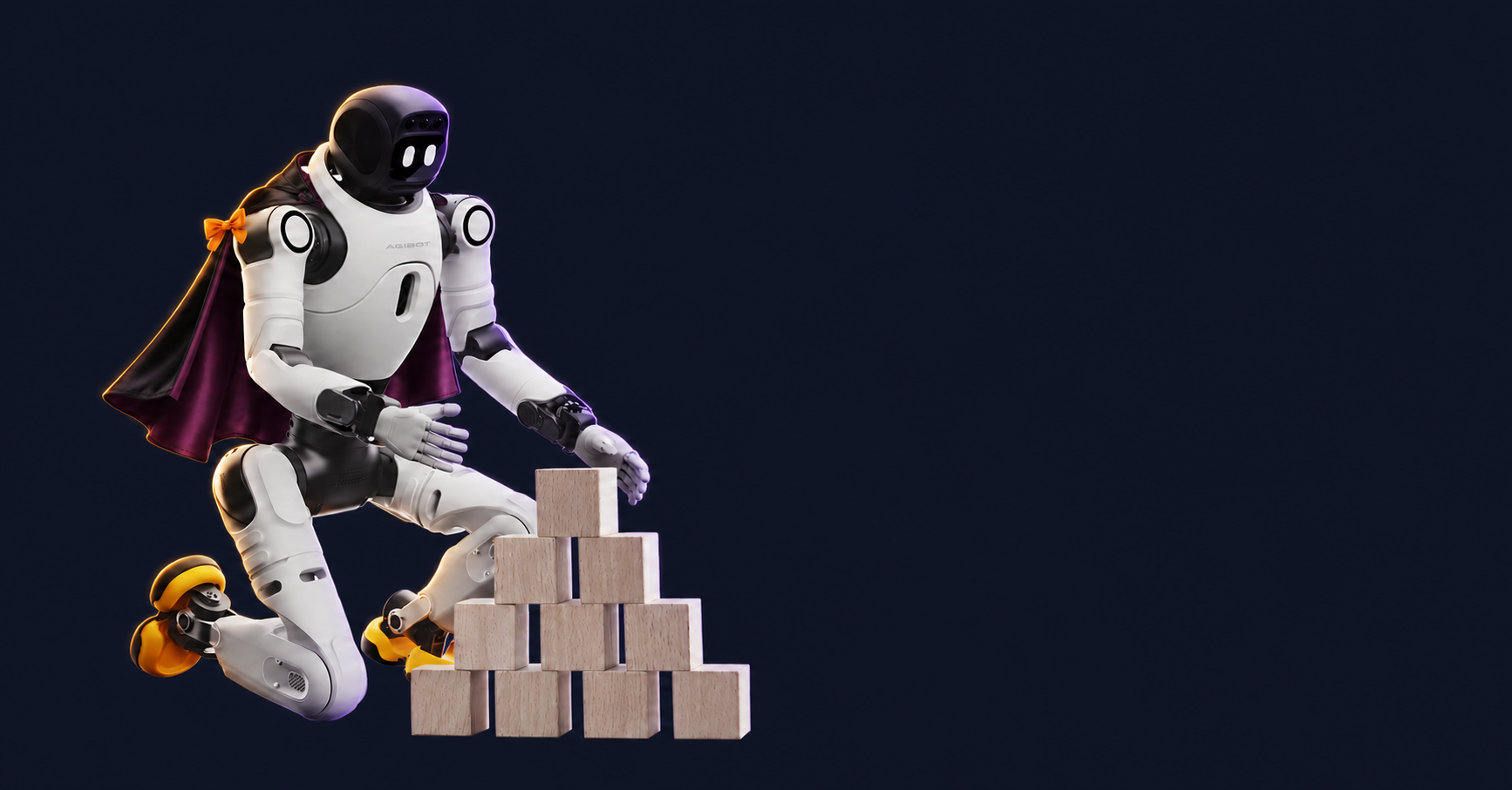 AGIBOT X2 Ultra Humanoid Robot with decorative Halloween styling. Costume not included.