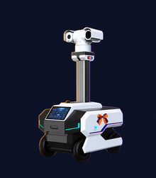 Specopsbot AI Advanced Patrol Robot with decorative Halloween styling. Costume not included.
